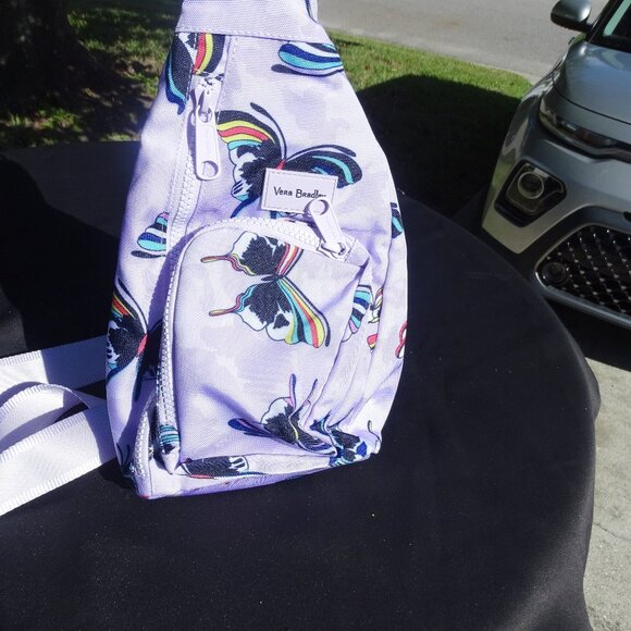 VERA BRADLEY Lavender Buttflies Sling Backpack NWOT main image 8